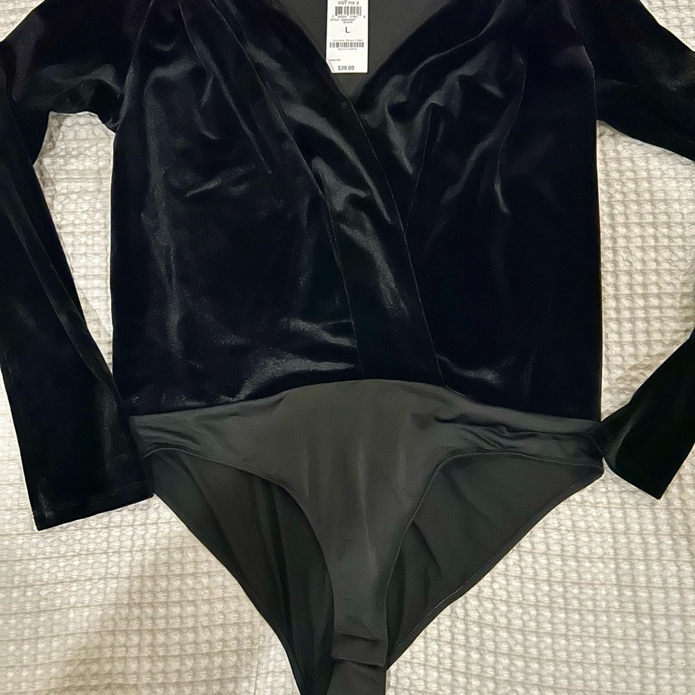 Elegant Black Velvet Bodysuit